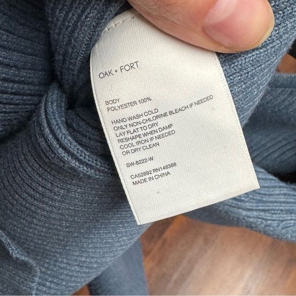 Oak + Fort Blue Square-Neck Cropped Sweater – NWT, Size L - Picture 5 of 5